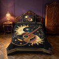 thumbnail image 2 of Homewish Hippie Guitar Twin Duvet Cover, Sun Moon Stars Twin Bedding, Black Reversible 2 Pieces, 1 Duvet Cover and 1 Pillowcase, 2 of 5