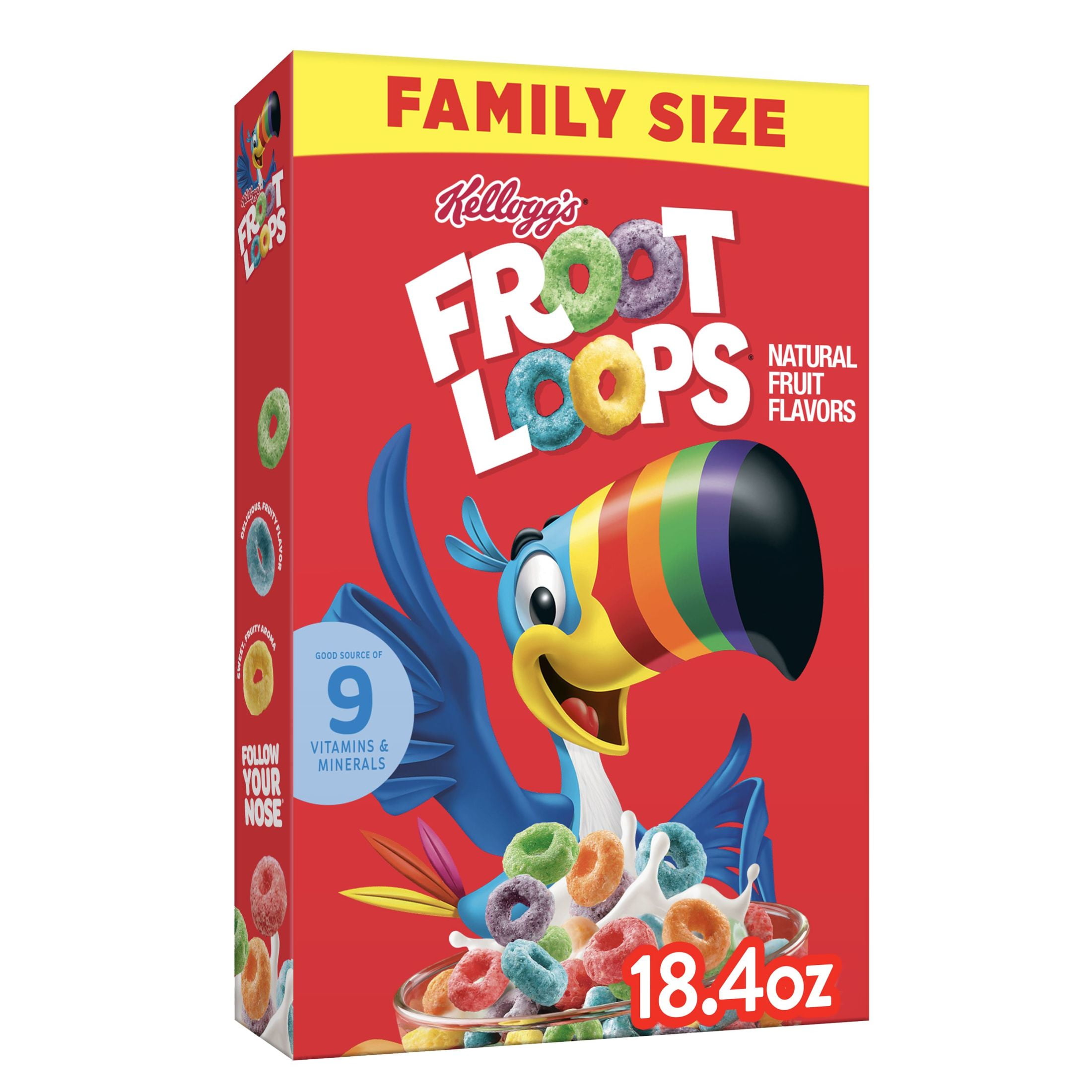 Kellogg's Froot Loops Cold Breakfast Cereal, Original, 18.4 oz