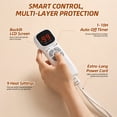 thumbnail image 3 of BEARKISS Heated Blanket Electric Queen Size 84"x90", 250g Flannel & 200g Sherpa, Dual Controllers Even Heating ETL Certified 9 Heat Levels, Light Grayish White, 3 of 7