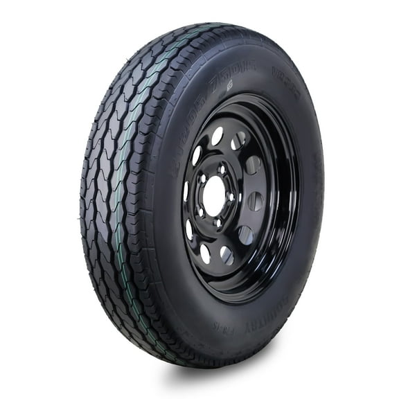 Free Country Trailer Tire Wheel Assembly ST205/75D15 6-Ply C 101L 5 Lug on 5" PCD Black Mod Rim