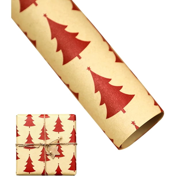 Paquete de 20 hojas de papel de regalo de Navidad de doble cara, suministros a granel para cumpleaños, boda, día festivo, celebración de fiesta, ramo de bricolaje, 50 cm de largo x 35 cm de ancho