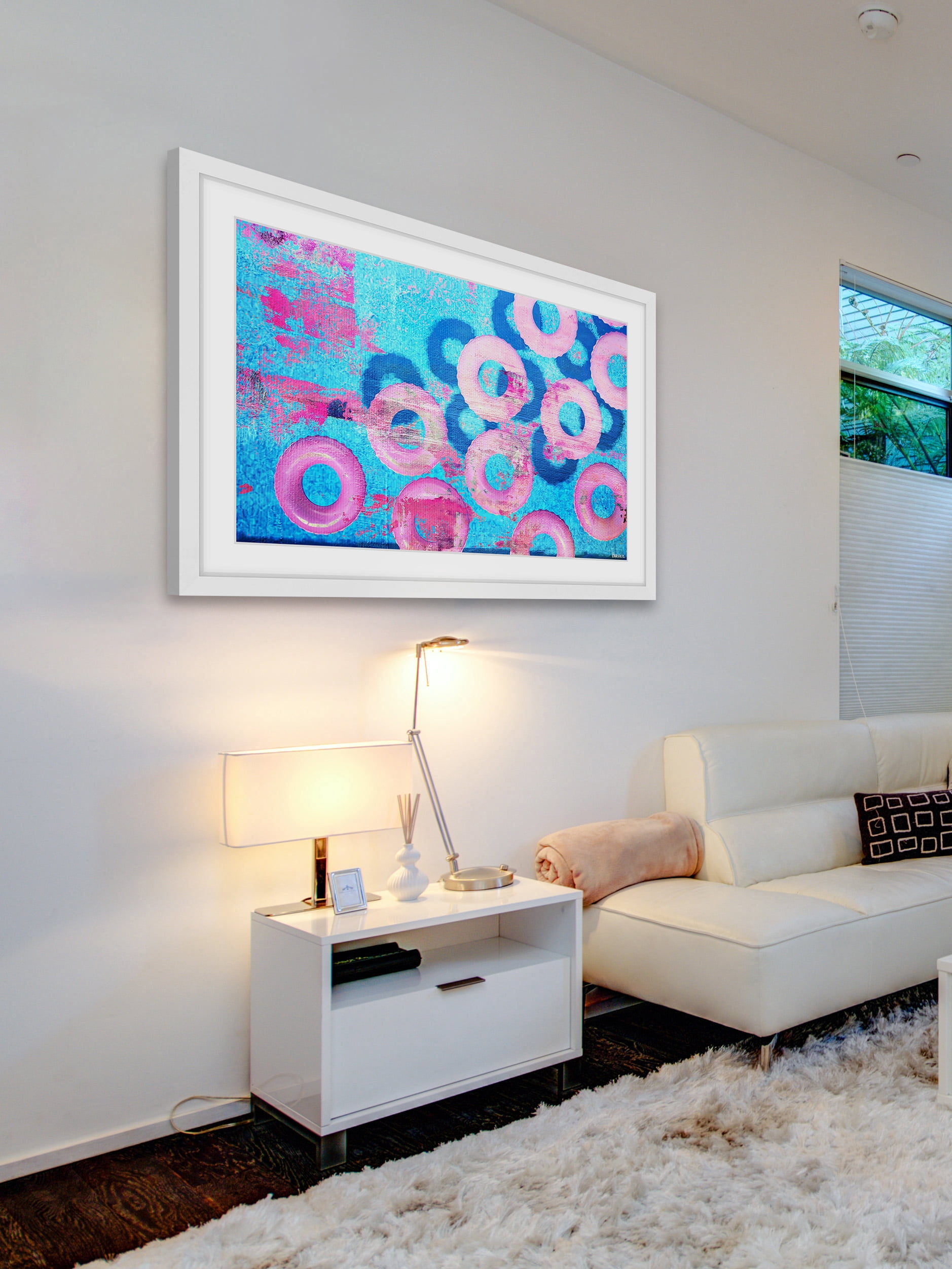 "Pink Inflatables" Framed Painting Print