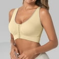 thumbnail image 4 of Cadancy Front Closure Yoga Bra Seamless Wirefree Design Removable Pad Support Cooling Sports Tank Top Sostenes Deportivos Para Mujer Beige S, 4 of 8
