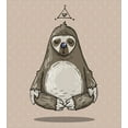 thumbnail image 3 of Ambesonne Sloth Duvet Cover Sets, Cartoon Sloth Meditates, 2-Twin, Warm Taupe Sage Green, 3 of 3