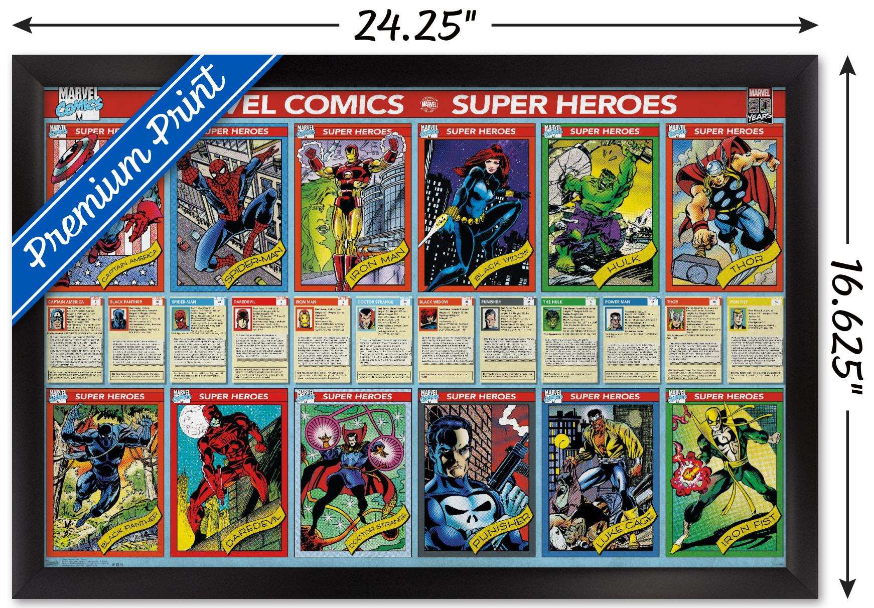Marvel Comics - Marvel 80th Anniversary - Cards Wall Poster, 14.725" x 22.375", Framed