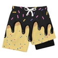 thumbnail image 3 of Tiijoy Boys Ice-Cream Print Swim Trunks with Compression Liner Swimming Shorts, Sizes 3-16, 3 of 3