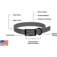 thumbnail image 3 of DogLine - Biothane Waterproof Dog Collar Strong Coated Nylon Webbing with Black Hardware Odor-Proof for Easy Care Clean High Performance Fits Small Medium Large Dogs(Grey: L: 18" - 22" |W 1"), 3 of 8