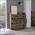 thumbnail image 7 of Dressers | 5-Drawer with Spacious Top | Dark Brown | Particle Board, 7 of 7