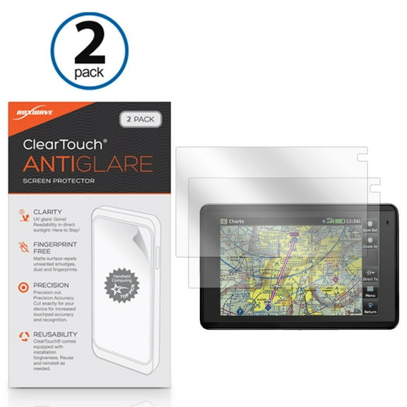 Garmin Aera 660 Screen Protector, BoxWave [ClearTouch Anti-Glare (2-Pack)] Anti-Fingerprint Matte Film Skin for Garmin Aera 660