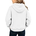thumbnail image 3 of Girls Solid Color Hoodie, Drawstring Pocket Soft Loose Pullover, Long Sleeve Casual Top For Kids White 5-6Years, 3 of 6
