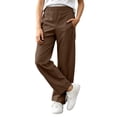 thumbnail image 4 of Nugftut Pants for Boys Elastic Waist Casual Loose Fit Long Pants with Pockets for Daily Outdoor Wear Sizes 9-10, 4 of 9