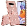 thumbnail image 2 of LG Stylo 6 Glitter Phone Case, Ring Kickstand Girls Women Diamond Sparkly Case for Cover for LG Stylo 6 - Rose Gold, 2 of 5