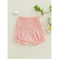 thumbnail image 3 of aturustex Little Girls Bloomers Shorts Toddler Baby Classic Plaid Bubble Shorts Elastic Waist Shorts Lounge Infant Vintage Ruffled Short Pants Bottom horts for Holiday 6M 12M 18M 2T 3T 4T 5T, 3 of 6