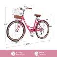 thumbnail image 4 of Viribus 26" Women's Cruiser Bike for Adults, 7-Speed Beach & City Bicycle with Basket Rack, Rose Red, 4 of 15