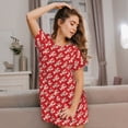 thumbnail image 3 of Easygdp Retro Lobsters Camisón de manga corta para mujer, informal, estampado, 3 of 6