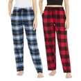 thumbnail image 1 of Women Flannel Plaid Pajama Pants Lounge Sleepwear - 2 Pack, 1 of 7