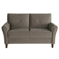thumbnail image 2 of OakvillePark Copley Velvet Fabric Upholstered Living Room Loveseat, Brown, 2 of 6