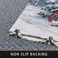 Christmas Farmhouse Area Rug 8'x10', Winter Red Barn Windmill Green ...