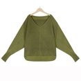 thumbnail image 6 of JINMGG V Neck Sweaters for Women Fall Winter Clearance,Women Casual Fashion Solid Out Pullover Long Sleeve V-Neck Sweater, 6 of 6