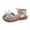 Silver, variant on Gpaecead Girls Hollow Woven Closed Toe Bow Sandals Faux Leather Sandals Soft Sole Non-Slip Princess Beach Shoes Silver