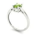 thumbnail image 2 of 1 ct Oval Cut Natural Peridot Solitaire 14K White Gold Womens Engagement Ring, 2 of 5