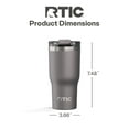 thumbnail image 6 of RTIC 20 oz Ceramic Lined Insulated Essential Tumbler, Leak-Resistant Lid, Graphite, 6 of 9
