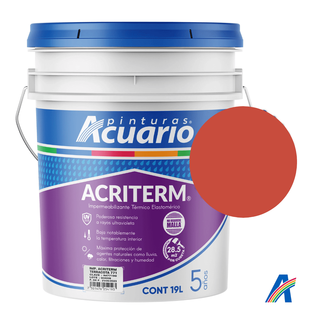 Impermeabilizante Acriterm 5a Rojo Pinturas Acuario Acriterm 5 Años 19 ...