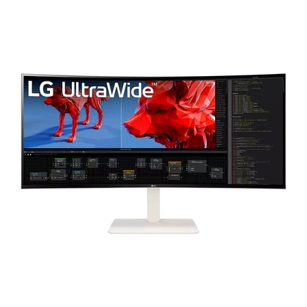 LG UltraWide 38WR85QC-W - LED monitor - curved - 38" (37.5" viewable) - 3840 x 1600 WQHD  @ 144 Hz - IPS - 450 cd/mï¿½ï¿½ - 1000:1 - DisplayHDR 600 - 1 ms - 2xHDMI, DisplayPort, USB-C - speakers