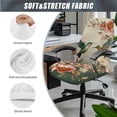 thumbnail image 3 of HELLHERO Hummingbird Rose Print Office Chair Cover with Armrest Covers, Washable Desk Chair Slipcover, Removable High Back Office Chair Cover with Elastic Band, Green, 3 of 6