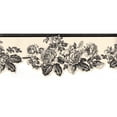thumbnail image 3 of Trimz Scalloped Black Line Cottage Rose Floral Wallpaper Border, Pre-Pasted Walls Decor Length 15 ft, 3 of 4