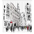 thumbnail image 3 of Ambesonne Urban Shower Curtain, Ink Cityscape Street View, 69"Wx70"L, Grey Black White, 3 of 3