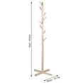 thumbnail image 3 of Rdeghly Coat Rack, Wooden Tree Coat Rack,Wooden Tree Coat Rack 8 Hooks Clothes Rack Stand for Coats Hats Scarves Bag, 3 of 11