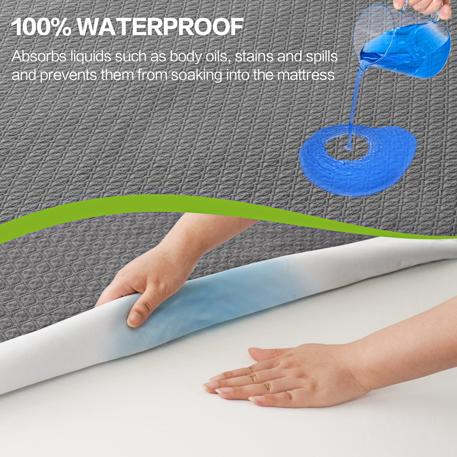 EMONIA 4 Layer Premium 100 Waterproof Mattress Protector Qu