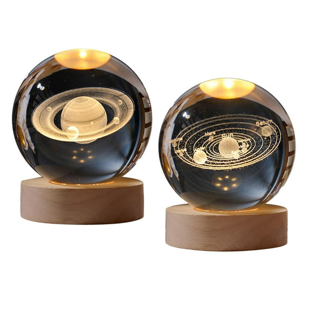 Lámparas De Noche De Bola De 2 Uds Con Base Para Estilo De Adorno De Sala De EstarE EstiloE Zulema Luz de noche