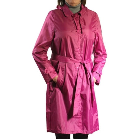 Sporto Women's Lightweight Packable Rain Jacket Fuschia Pink