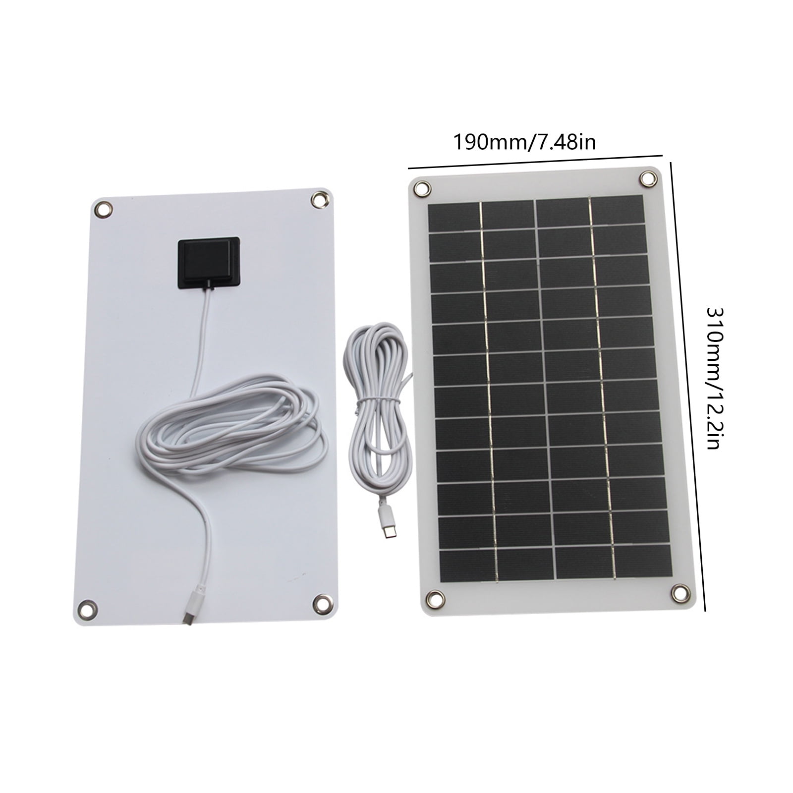 10W 12V Solar Charging Flexible Panel With Type C Port Solar Cell Controller For Outdoor Security Camera Garden Light
