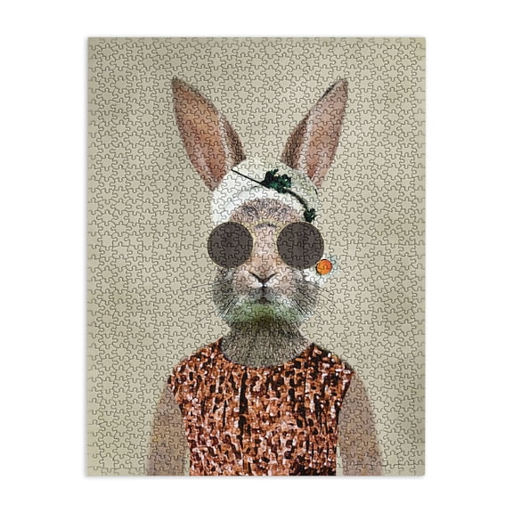 Society6 Coco De Paris Vintage Lady Rabbit 500 Piece Jigsaw Puzzle