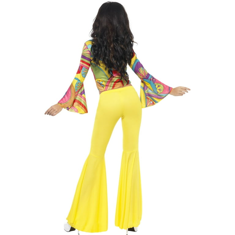 70s Groovy Babe Costume Adult Yellow with Black 70s Groovy Babe Costume Adult Yellow with Black