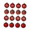 thumbnail image 3 of 16 piezas de adornos de bolas de Navidad Adornos colgantes para árbol de Navidad con colgantes Rojo, 3 of 9