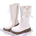 thumbnail image 7 of BXJX Girls Mid-Calf Boots, Side Zipper Fashion Fall Winter Non-Slip Kids Riding Boots White Size 12.5 Little Kids, 7 of 7
