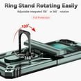 thumbnail image 5 of for Samsung Galaxy Z Flip6 Heavy Duty Case, Rugged Military Grade Shockproof Support Magnetic Car Mount Cover with Ring Holder Stand Hinge Protection Case for Galaxy Z Flip6, Darkgreen, 5 of 11