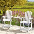 thumbnail image 2 of Costway 2 PCS Tall Bar Stool HDPE Patio Chair with Armrest Footrest Home Indoor Outdoor White, 2 of 8