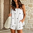 thumbnail image 2 of JFOPQVSM Women 2 Piece Matching Sets Striped Tube Top Shorts Sets Summer Polka Dot Vacation Outfits Casual Short Set with Pockets,Lightweight, 2 of 6