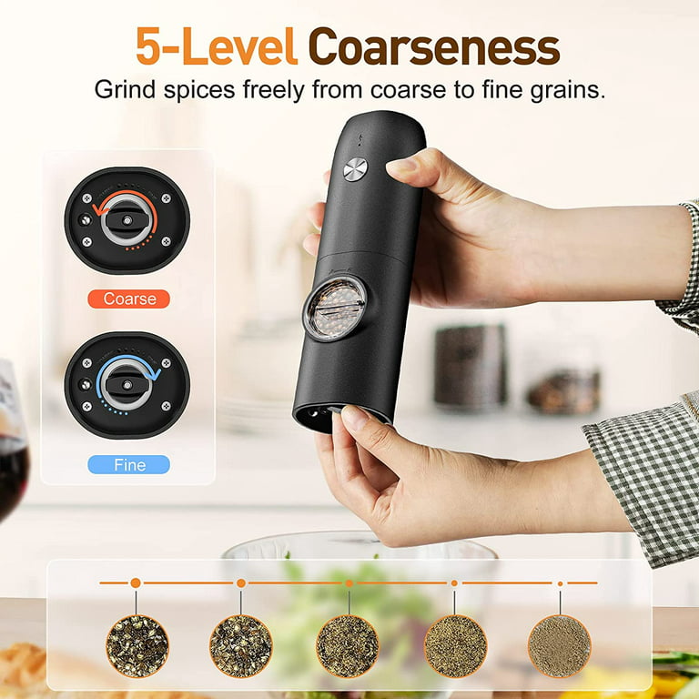 Electric Salt and Pepper Grinder USB Rechargeable Spice Mill