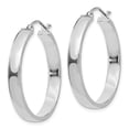 thumbnail image 3 of Auriga Fine Jewelry 10K White Gold 4mm Hoop Earrings for Women (L-28mm; W-4mm), 3 of 5