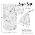 thumbnail image 5 of Watercolor Floral Lavender Purple and Grey Cocoon and Beanie Hat Sleep Sack Set by Sweet Jojo Designs, 5 of 6