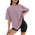 thumbnail image 1 of T-Shirts Oversize pour Femmes Coupe Ample Col Rond Manches Courtes Hauts Été Blouse Décontractée Y2K 2024 Tee Basique, 1 of 6