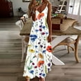 thumbnail image 2 of Jacenvly New Casual Summer Dresses for Women Vest Sling Dress Summer Sleevess Printed V Neck Sexy Long Maxi Dress Lightweight Loose Dresses for Women Multicolor, 2 of 6