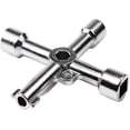 thumbnail image 1 of Llave utilitaria multifuncional XianweiShao 4 vías triángulo acero inoxidable 70 mm Color plata, 1 of 1