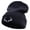 Black, variant on Vintage Deer Antler Embroidered 12 Inch Long Knitted Beanie - Black OSFM